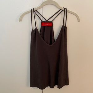 Akira grey suede top